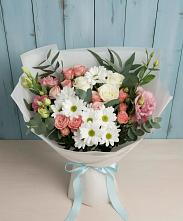 Букет цветов из:  Розы, Лизиантусы и Хризантемы #REPLACE_PRED# Сычёво