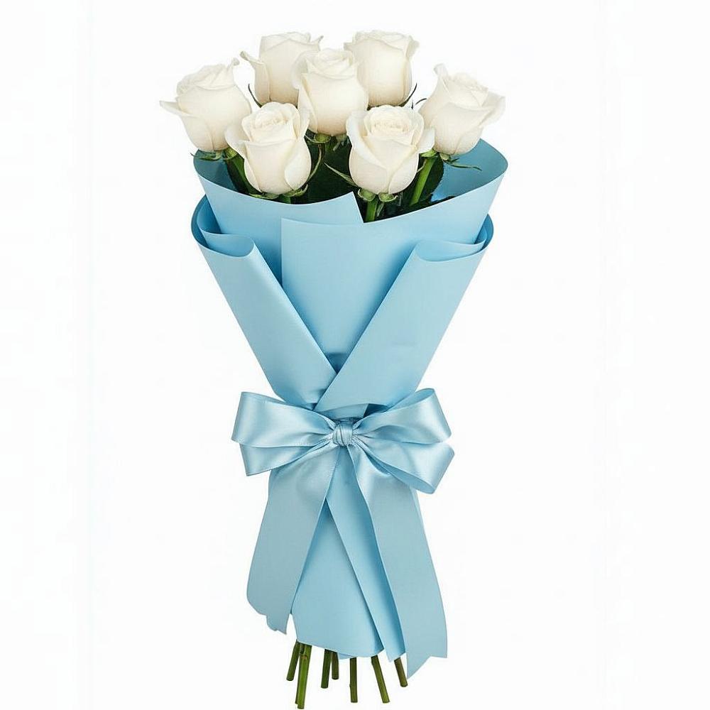 Букет 7 белых роз Проуд в Сычёво