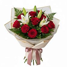 Букет цветов из:  Лилии и Розы #REPLACE_PRED# Сычёво