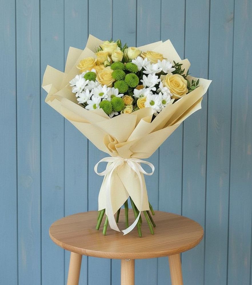 Букет цветов из: Хризантемы и Розы в Сычёво