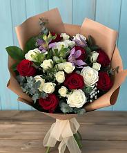Букет цветов из:  Розы и Альстромерии #REPLACE_PRED# Сычёво