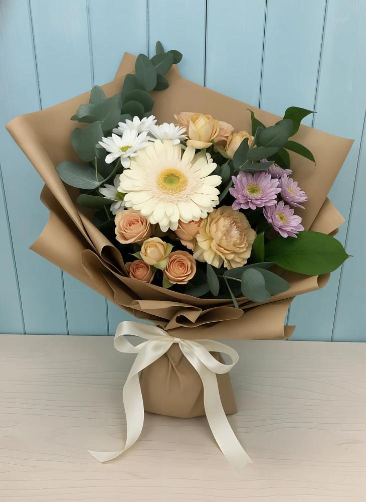 Букет цветов из: Герберы и Хризантемы в Сычёво