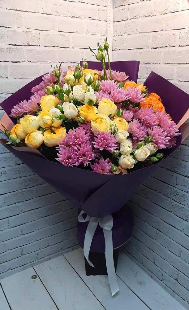 Букет цветов из: Хризантемы и Розы в Сычёво