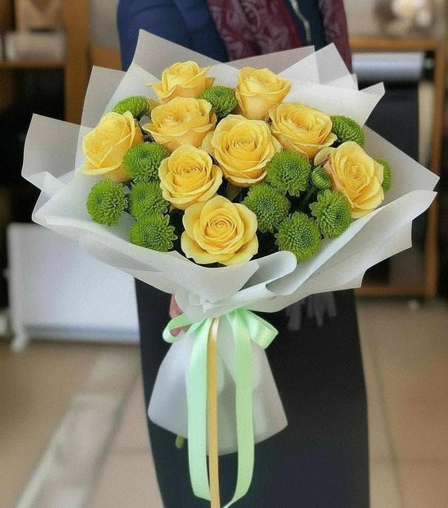 Букет цветов из: Хризантемы и Розы в Сычёво