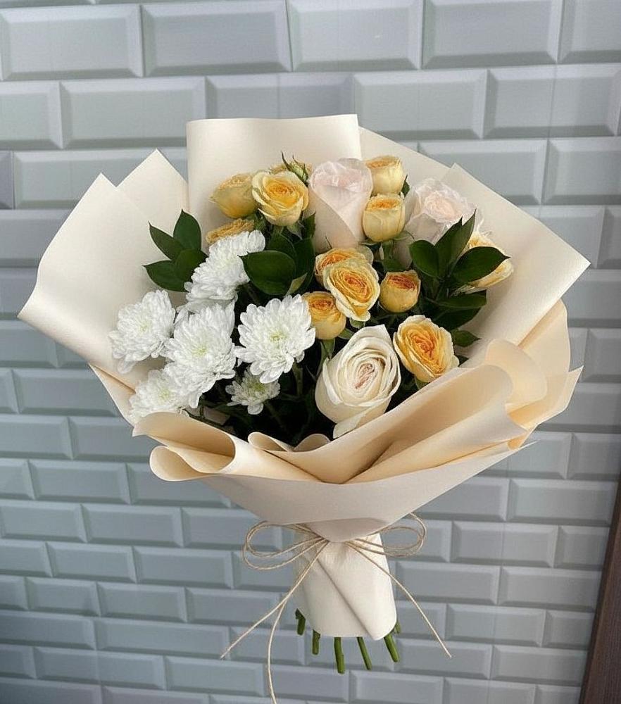 Букет цветов из: Розы и Хризантемы в Сычёво