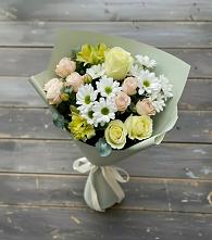 Букет цветов из:  Альстромерии, Розы и Хризантемы в Сычёво