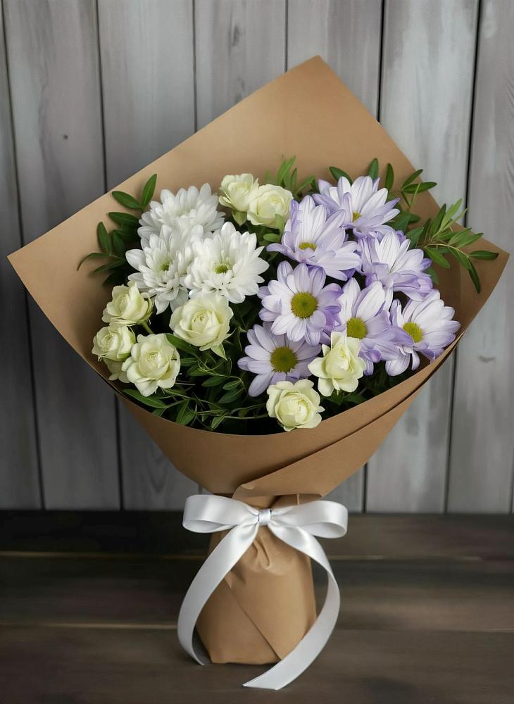 Букет цветов из: Хризантемы и Розы в Сычёво